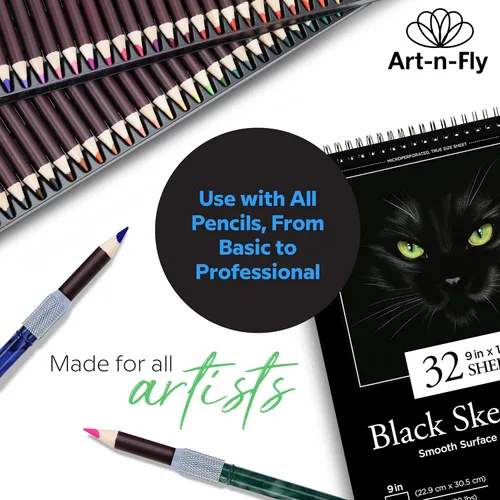 Vista 6 de Art-N-Fly Juego de 5 extensores de lápiz de dibujo para lápices de colores, efecto mármol metálico