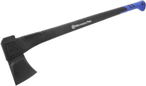 Vista 11 de MichaelPro MP004009 - Hacha de campamento de 9 pulgadas con mango de fibra de vidrio resistente al clima y absorbente de impactos, con funda