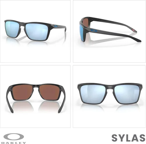 Vista 3 de Oakley Sylas OO9448 - Gafas de sol rectangulares para hombre + kit de correa de accesorios en paquete, bolsa de microfibra