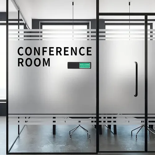 Vista 2 de Letrero de privacidad con texto en inglés «Do Not Disturb Welcome Please Knock»