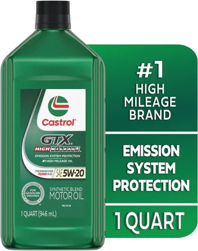 Vista 5 de Castrol Aceite de motor de mezcla sintética GTX High Mileage 5W-20, 1 cuarto de galón, paquete de 6