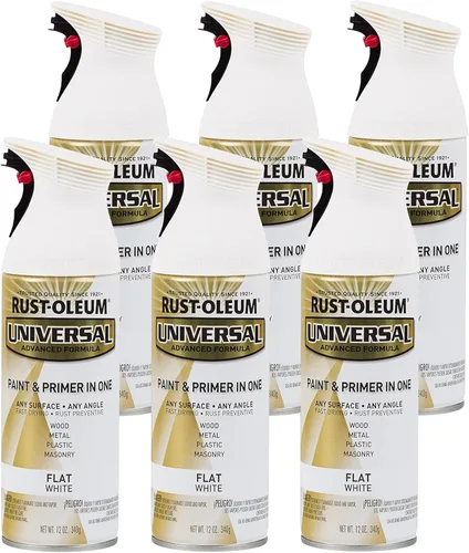Vista 88 de Rust-Oleum 267298-6PK Pintura en aerosol martillada universal para todas las superficies, 12 onzas, blanco, paquete de 6