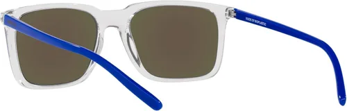 Vista 6 de ARNETTE Gafas de sol unisex con montura gris transparente, lentes de espejo azul claro verde azulado, 2.205 in