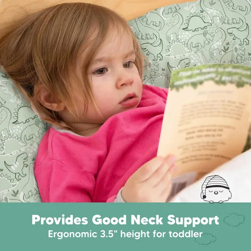 Vista 5 de Almohada para niños pequeños con funda - 13 x 18 pulgadas My Little Dreamy Almohada de viaje para niños pequeños para dormir, funda de almohada