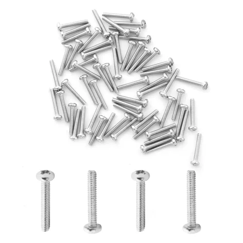 Vista 129 de MroMax 30 tornillos de máquina Phillips de cabeza plana M2 x 0.197 in, acero inoxidable 304 18-8, rosca completa, tornillos de cabeza cruzada gris