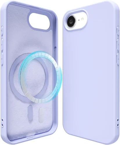 Vista 191 de oakxco Funda de silicona para iPhone 12 Pro Max, magnética, compatible con carga inalámbrica Magsafe, cubierta protectora de goma suave y delgada