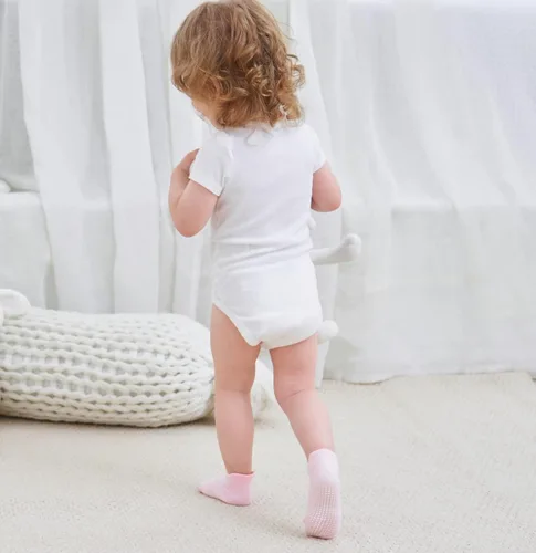 Vista 4 de Zaples - Calcetines altos hasta el tobillo para bebé con base antideslizante, unisex