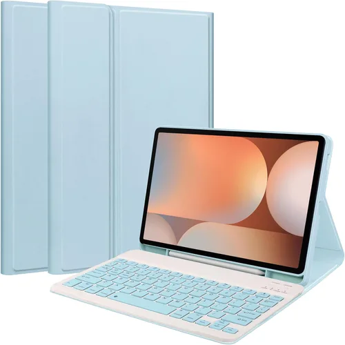 Vista 10 de Funda de teclado para Samsung Galaxy Tab S6 Lite de 10.4 pulgadas 2024/2022/2020, funda protectora Magentic con soporte para S-Pen y teclado Negro