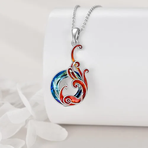 Vista 3 de YAFEINI Collar con colgante de Phoenix de plata de ley 925, regalo de joyería para mujeres, niñas y mamá