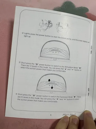 Vista 14 de MomMed Extractor de leche portátil (modelo S21) - Extractor de leche eléctrico doble manos libres, diseño a prueba de fugas, 3 modos