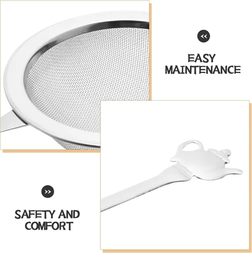 Vista 3 de Generic 3pcs Stainless Steel Metal Hand Small Mini Sieve Strainer Tea Coffee Juice Strainer With Handles Reusable Loose Leaf Infuser For Tea House