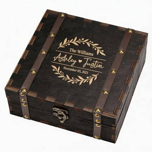 Vista 18 de AW BRIDAL Caja de recuerdos de boda personalizada con tapa, caja de almacenamiento de memoria de madera, regalos de despedida de soltera