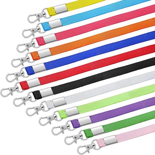 Shappy 48 cordones de crucero para cuello para tarjetas de identificación, soporte de llavero, correa plana de nailon con gancho giratorio para