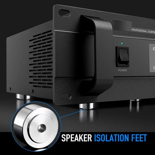 Vista 4 de Facmogu 4 pies de aislamiento de altavoz de aleación de aluminio plateado, almohadilla de aislamiento de tocadiscos para reducir la vibración