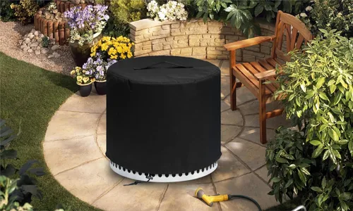Vista 8 de Cubierta para Fogata para Solo Stove Bonfire 2.0 con Soporte, 600D Impermeable Anti-UV y Resistente a Desgarros Cubierta Redonda Protección Exterior