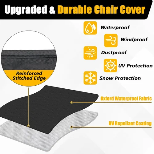 Vista 4 de AHIER Oxford - Funda para silla plegable de gravedad cero para exteriores, impermeable, para patio, playa, césped, con bolsa de almacenamiento