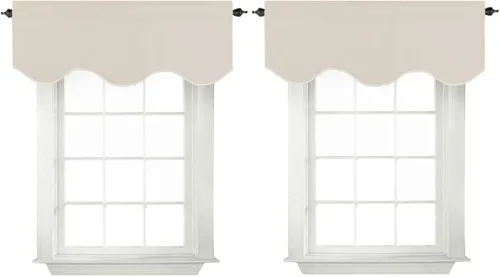 Vista 15 de Turquoize - Cenefa opaca para ventanas de cocina/baño/sala de estar/dormitorio con aislamiento térmico, cenefa festoneada con bolsillo para Aqua
