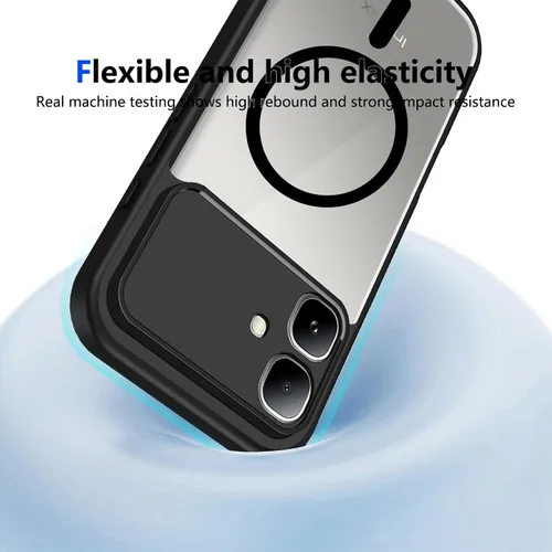 Vista 530 de Funda magnética transparente compatible con Xiaomi 17T, color negro 2 en 1 PC + TPU cubierta de teléfono a prueba de golpes, carcasa protectora