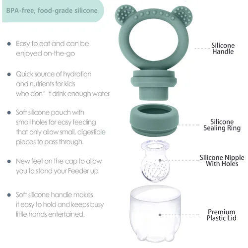 Vista 2 de BIGSPINACH Bandeja para congelador de alimentos para bebés y moldes para paletas de dentición: la solución perfecta para las necesidades