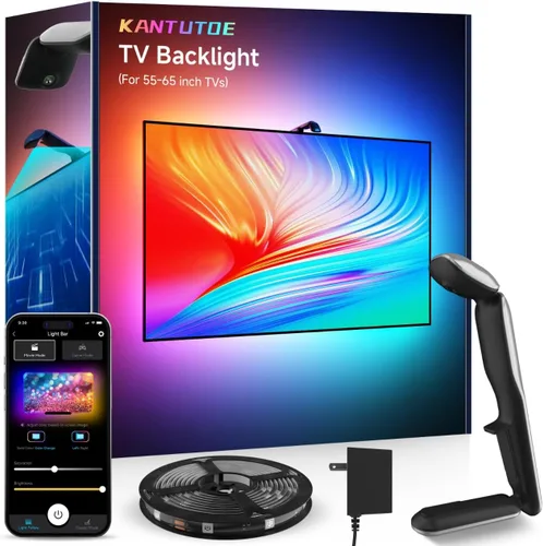 Vista 9 de KANTUTOE Sincronización de retroiluminación LED de TV con pantalla, luces LED de 10.5 pies para televisores y monitores de PC de 32 a 50 pulgadas