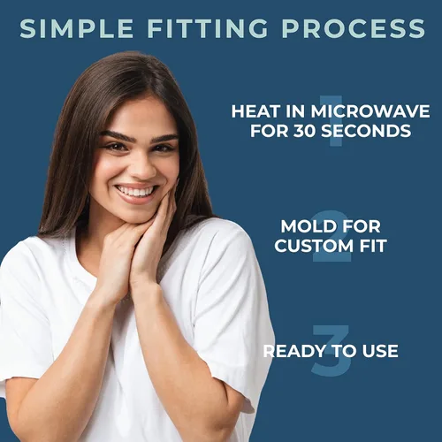 Vista 3 de Kloud Night Guard - Protector bucal para apretar los dientes y rechinar los dientes, paquete de 2 protectores bucales dentales moldeables