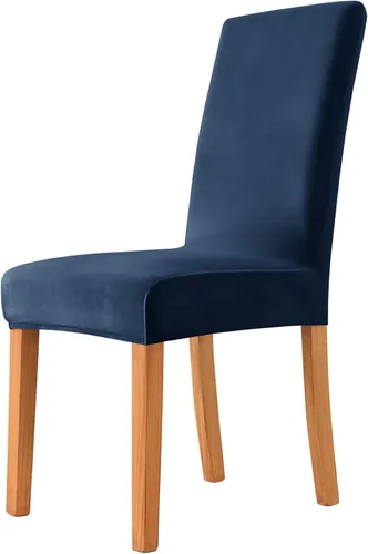 Vista 22 de Fundas elásticas para sillas de comedor, fundas protectoras de asiento extraíbles de terciopelo suave para silla Parson (2, beige)