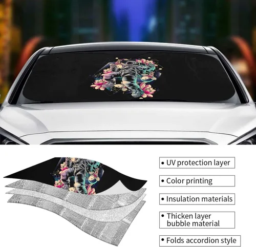 Vista 5 de Flower Koi - Protector de visera solar para astronauta de espacio profundo, bloquea los rayos UV que se mantienen frescos para la mayoría