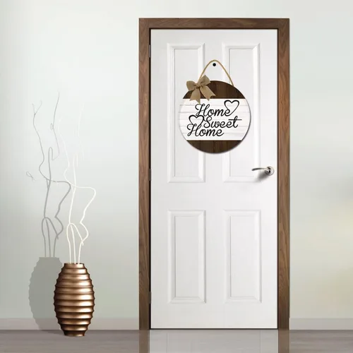 Vista 3 de Home Sweet Home - Letrero de casa de campo, decoración de pared de madera rústica, decoración de hogar dulce para el hogar, puerta de porche