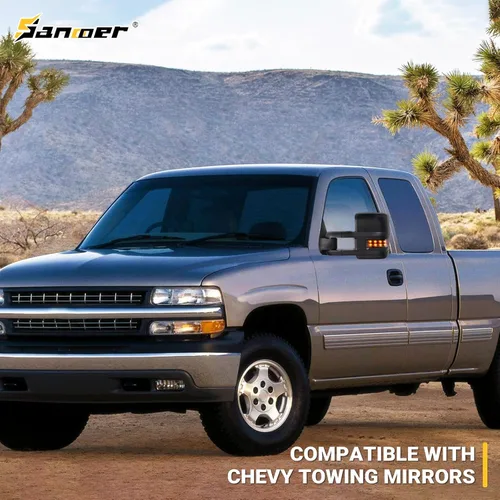 Vista 2 de Sanooer Espejos de remolque para Chevy Silverado GMC Sierra 1500 1999-2002, 2000-2002 Suburban Tahoe Sierra Yukon 1500 2500 con flecha calentada