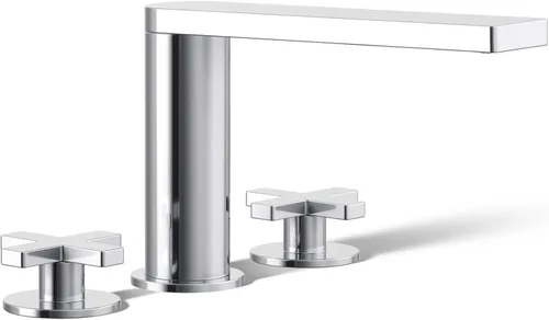 Kohler 73081-3-CP Composed® Grifo de baño para montaje en cubierta con asas cruzadas, cromo pulido