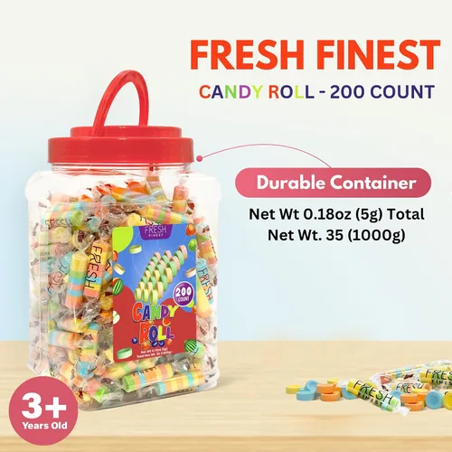Vista 3 de Pulseras de dulces a granel de 48 unidades con envoltorio individual de Fresh Finest - Pulseras de dulces novedosas. Perfectas para recuerdos