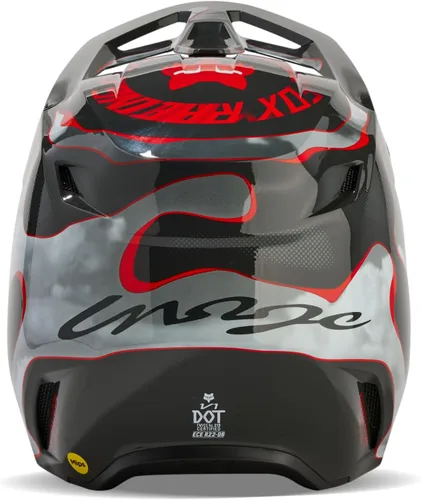 Vista 3 de Fox Racing Casco unisex para motocross V1, gris/rojo, talla XXL