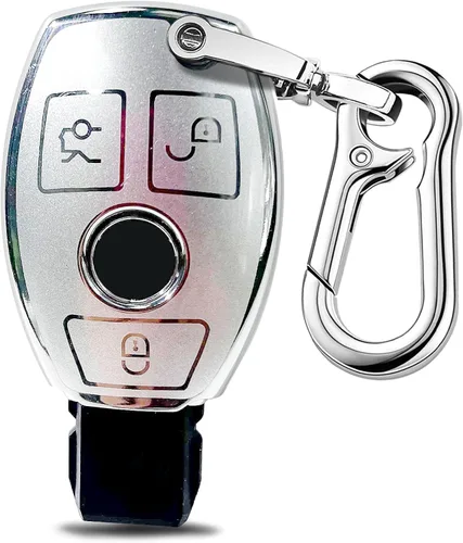 Vista 5 de para funda de llavero Mercedes Benz, compatible con C E S M CLS CLK G Class, accesorios de coche inteligente sin llave con llavero de pulsera