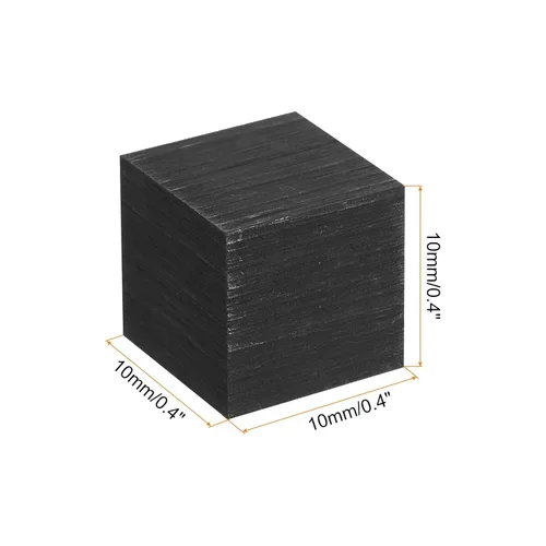 Vista 2 de MECCANIXITY Bloque de Grafito Lingote Rectángulo Placa de Electrodo de Grafito 10x10x0.4mm para Fundición por Fusión, Electrolisis Galvanoplastia