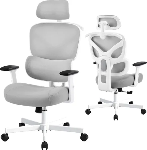 Vista 10 de AreShark Silla ergonómica de oficina – Silla de escritorio de malla transpirable con respaldo alto con soporte lumbar y reposacabezas ajustable