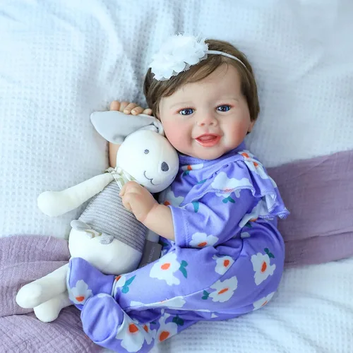 Vista 8 de SCOM Muñecas de bebé realistas Reborn de 20 pulgadas, con sensación de bebé real, muñecas recién nacidas, adorables muñecas sonrientes de la vida