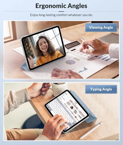 Vista 5 de MoKo Funda para iPad (A16) de 11ª generación 2025/10ª generación 2022, iPad de 11 pulgadas/10.9 pulgadas con cubierta trasera translúcida de TPU