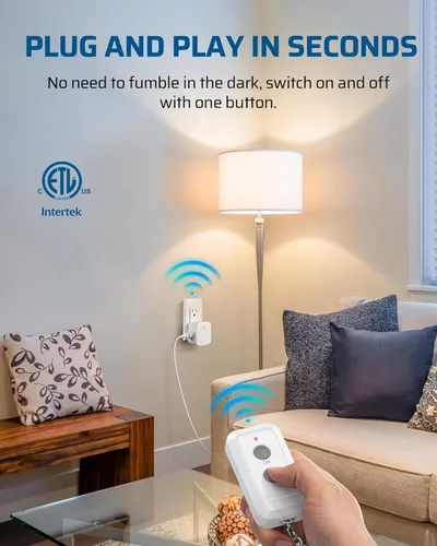 Vista 3 de Dewenwils - Outlet para control remoto, inalámbrico, controlador y receptor único, código de aprendizaje, amplio uso para electrodomésticos.
