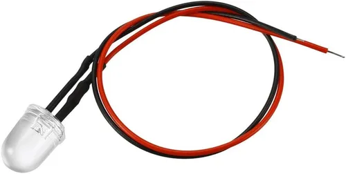 Vista 3 de uxcell 18pcs 0.394 in pre cableado LED, rojo DC3-6V lente transparente, diodos emisores de luz
