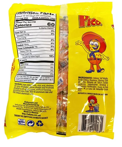 Vista 2 de Pico Mediano, El Polvo de Caramelo Picante de Sabor Naranja Original, 50