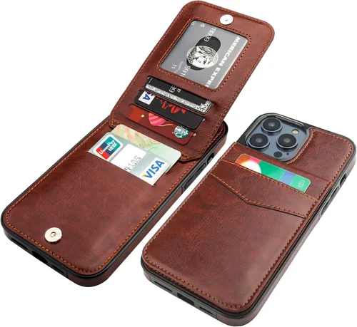Vista 29 de KIHUWEY Compatible con iPhone 14 Pro Max Funda Cartera Plegable con Soporte para Tarjeta de Crédito, Cierre Magnético de Cuero Premium, Función