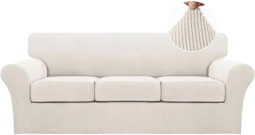 Vista 112 de Turquoize 2 fundas para sillas de sala de estar, funda de sofá con fundas de cojín individuales, funda de muebles para sillas (silla, beige biscotti)