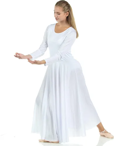 Vista 4 de Danzcue Vestido de baile de manga larga de longitud completa para mujer