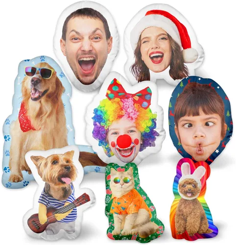 Easycosy Regalos de fotos de almohada divertidos, regalos divertidos de elefante blanco para adultos, regalos de Navidad personalizados para broma
