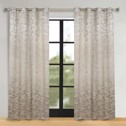 Vista 62 de Superior Cortinas opacas, oscurecimiento de la habitación para dormitorio, bloqueo solar, térmicas, cortinas bohemias modernas, colección de hojas