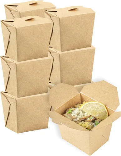 Vista 7 de Restaurantware -Cajas de comida para llevar de 8 onzas, 200 cajas desechables de alimentos para llevar, con bloqueo de pestañas, apilables, cajas