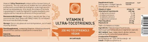 Vista 2 de Ultra tocotrienol 200mg Vitamina E Vegano – Los 4 tocotrienoles – Alfa Tocotrienol + Beta Tocotrienol + Tocotrienol Gamma + Tocotrienol Delta – Sin