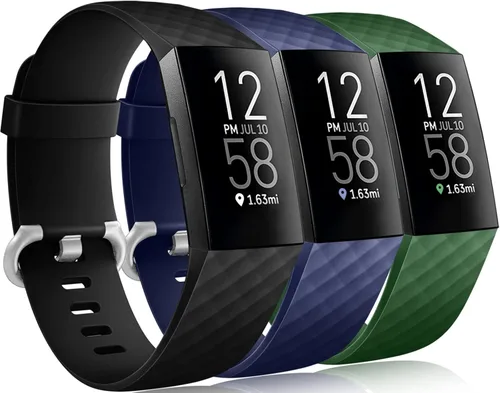 Vista 9 de Wepro Correa compatible con Fitbit Charge 4 bandas para mujeres y hombres, compatible con correas Fitbit Charge 3, correa de repuesto deportiva