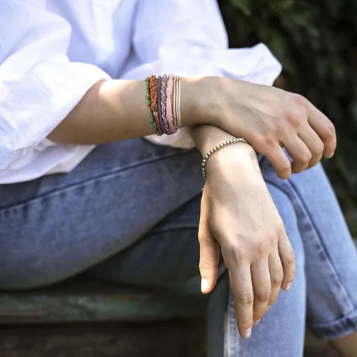 Vista 7 de 20 lazos de pelo boho en 5 estilos, 10 colores - Lindas pulseras para cabello delgado y grueso, elásticos sin daños