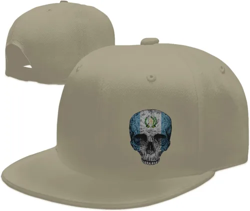 Vista 15 de Sombrero plano con diseño de calavera de Guatemala con bandera de Guatemala